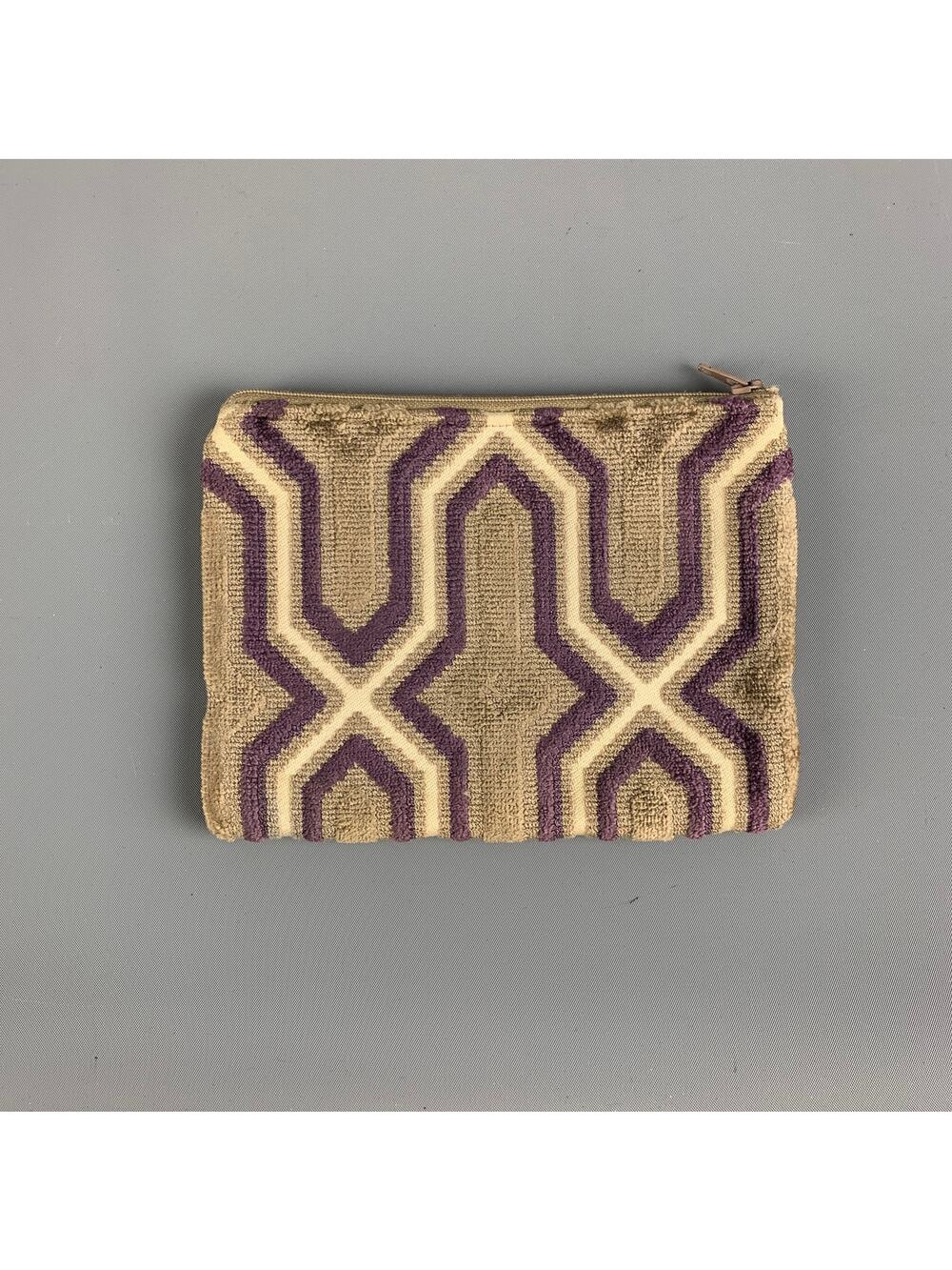 VINTAGE Purple Sage Textured Fabric Handbag & Leather Goods